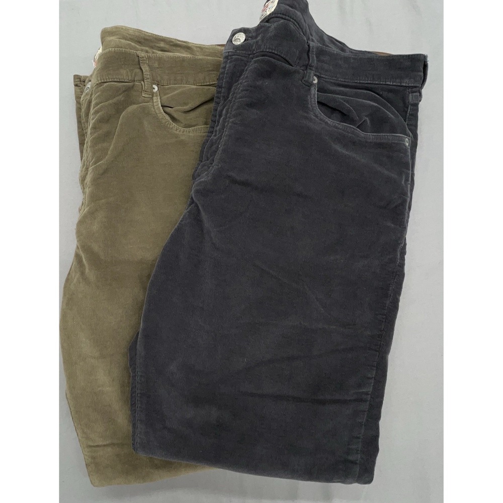 Faherty Corduroy Pants Men 40x32 LOT OF 2 Brown Blue Casual Work Soft Comfort